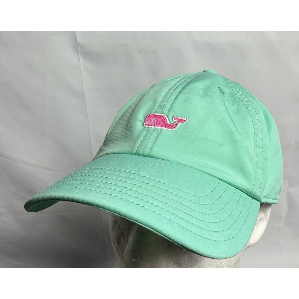 Vineyard Vines Aqua Pink Whale Womens Adjustable Cap Hat Outdoors Summer